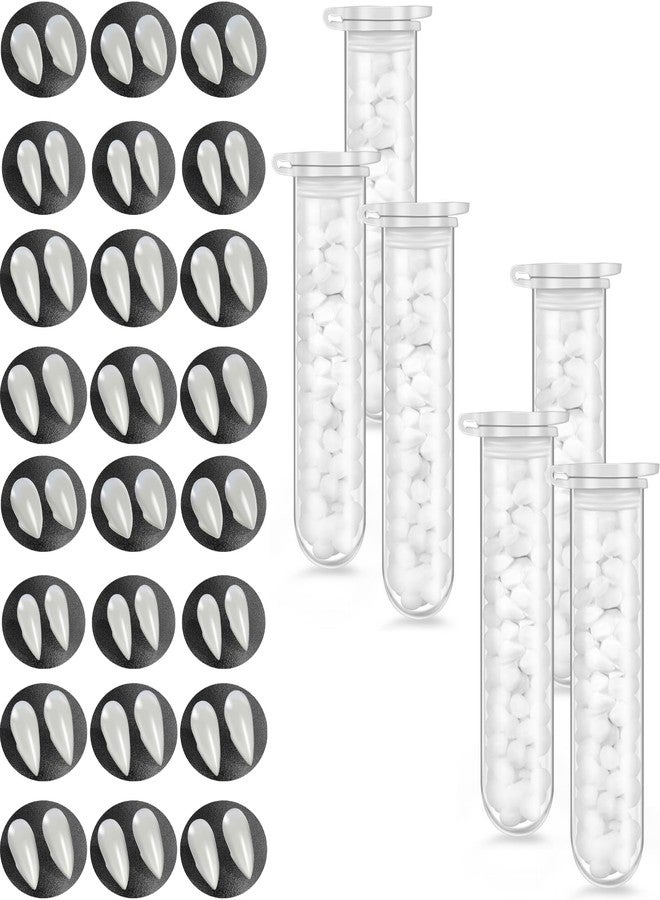 Tavery 24 Pairs Vampire Teeth for Cosplay-4 Size Fake Fangs with 6 Tube Solid Adhesive for Halloween Props, Anime Party Dress Up Costume Masquerade Accessory Gift for Christmas Party - Image 1
